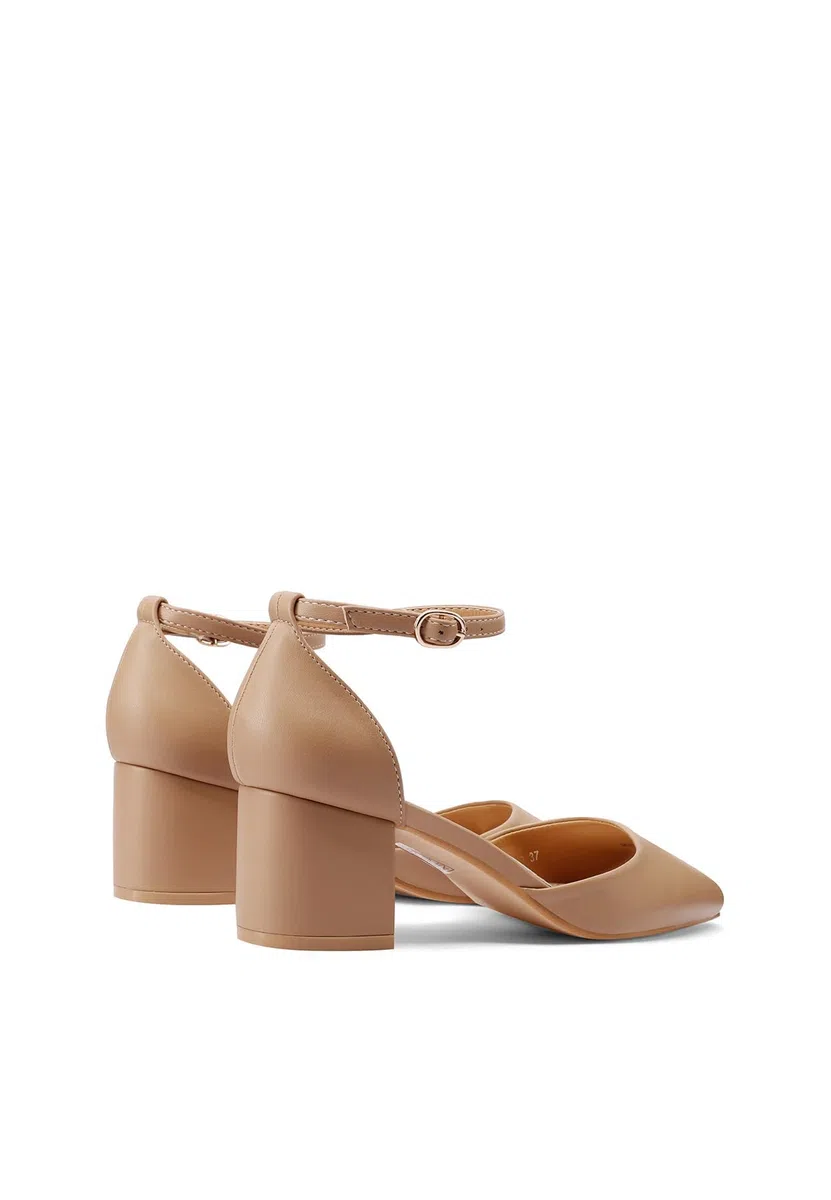 QUEEN HELENA Decollete con Tacco Basso Scarpe Eleganti con Cinturino Donna ZM9909