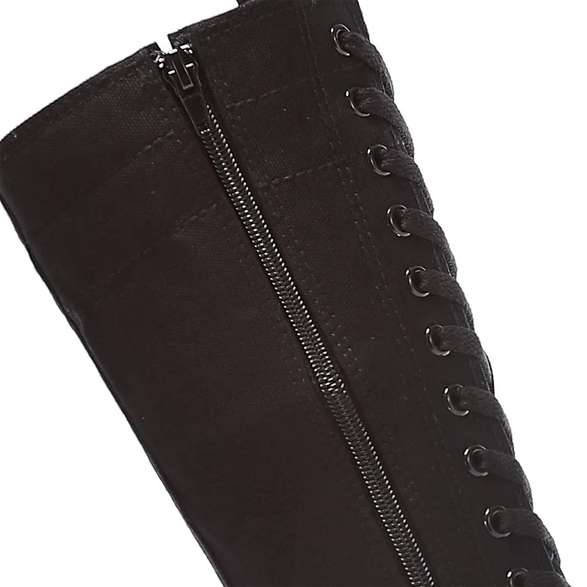 ANUFER Ragazze Donna Al Ginocchio Stivali di Tela Lacci Zip Piatto Scarpe Sportive