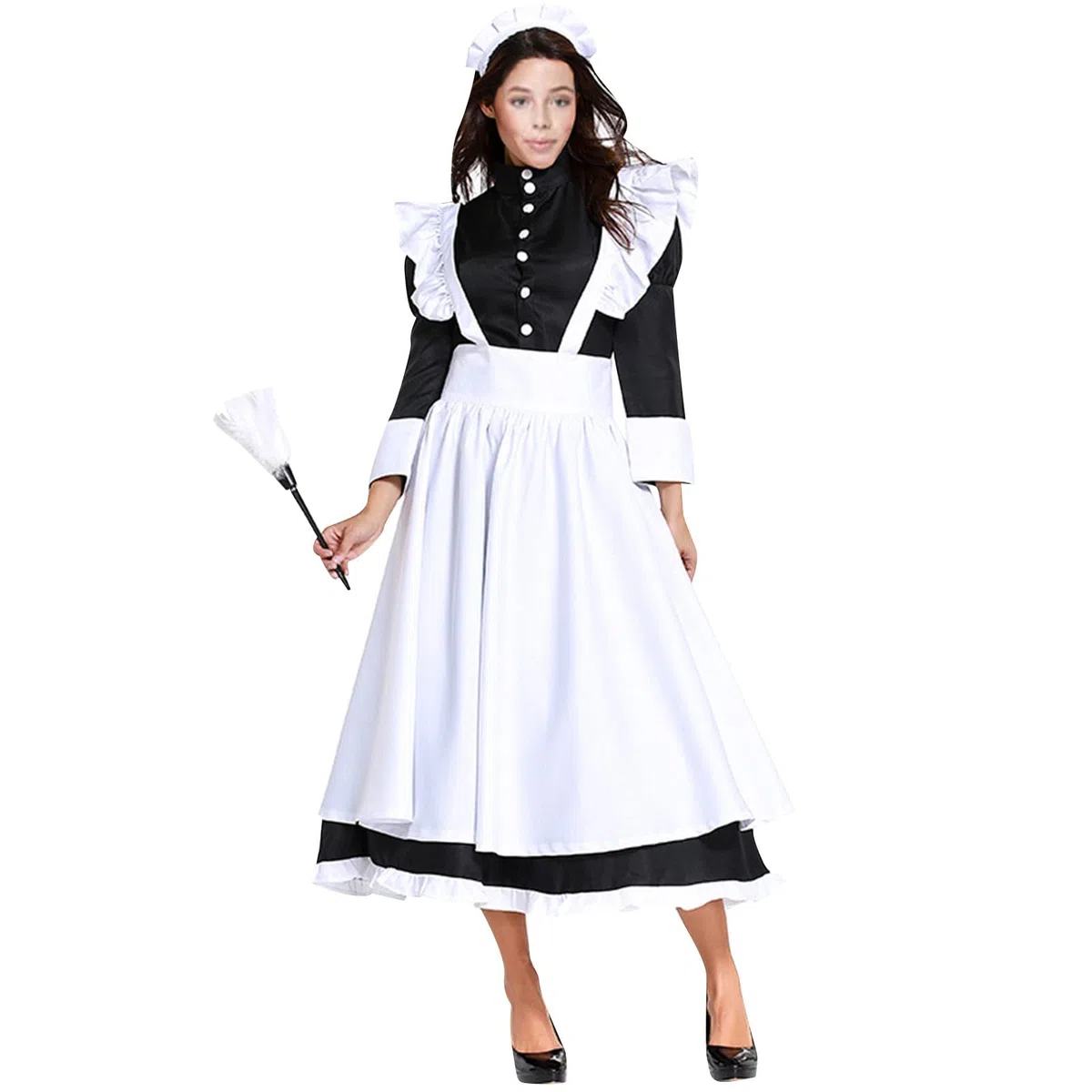 Costume di Halloween da Donna - Abito da Governante Personaggio Cinematografico in Stile Britannico Abito da Uomo E Donna con Gonna Lunga Abito Francese Libro di Monete Medievali