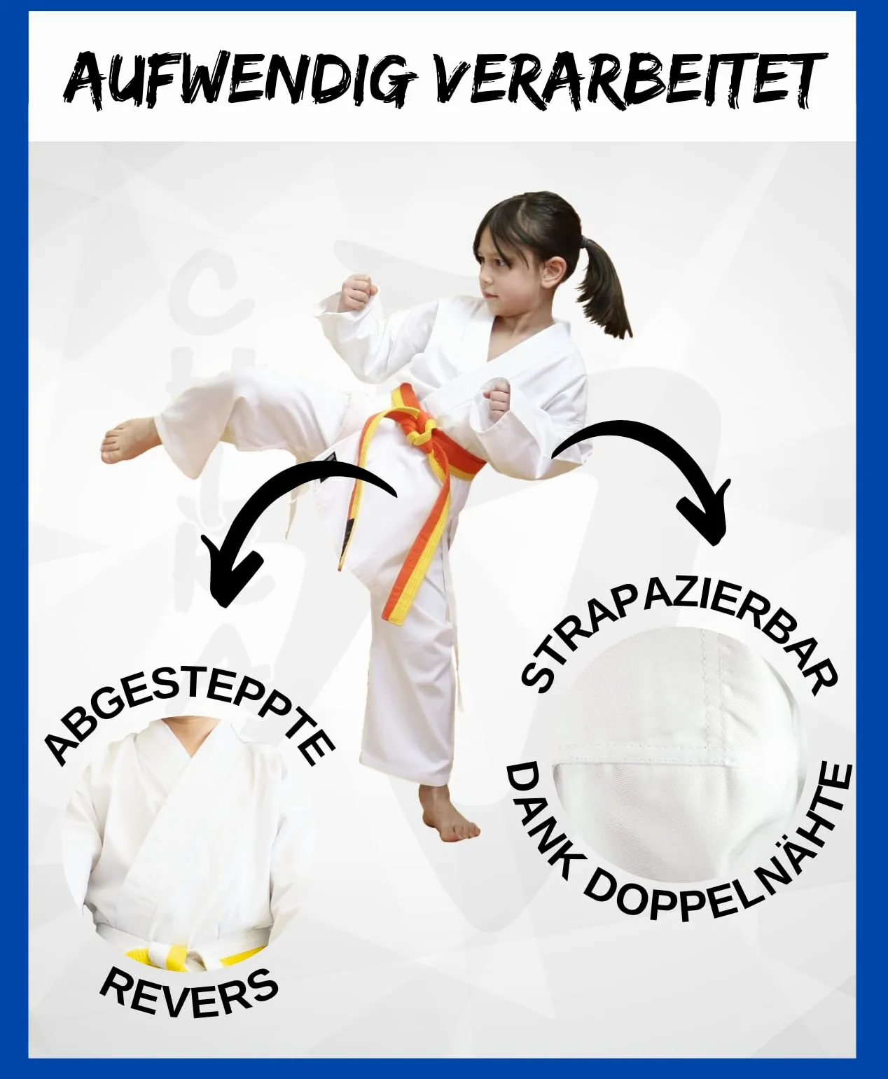 Chikara Tuta da karate bambini bianco, abito da karate ragazzi, abito da karate, tuta da karate per bambini in cotone, tuta da arti marziali bambini