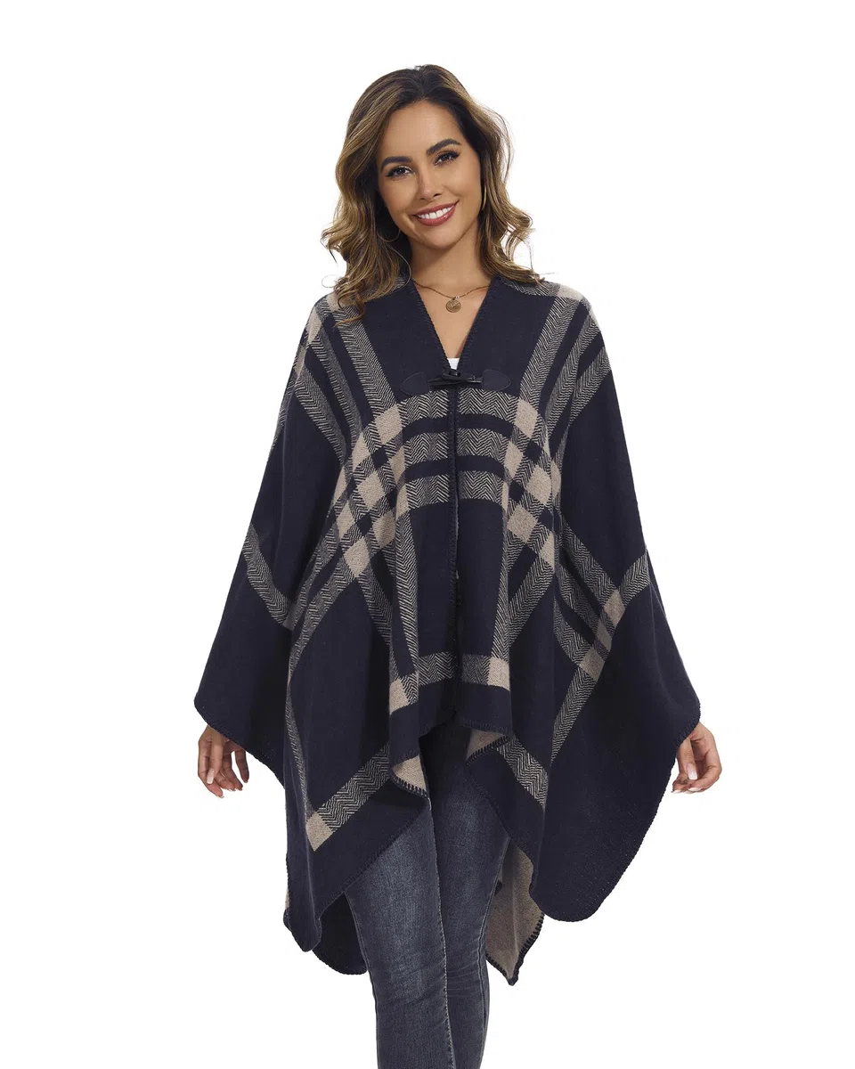 FEFLO Sciarpe e Mantelle per Donna, Elegante Mantella Lavorata a Maglia con Apertura Frontale, Poncho Sciarpa Coperta Cardigan Cappotto per Primavera, Autunno e Inverno