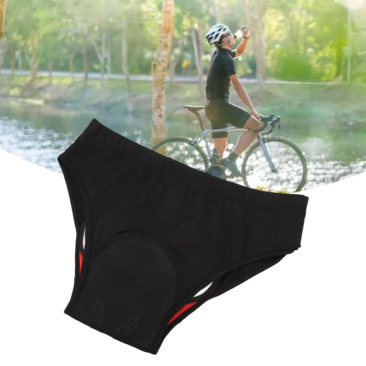 RiToEasysports Intimo da Ciclismo da Uomo, Intimo Triangolare Pantaloncini da Bici Intimo Pantaloncini da Bici Ad Asciugatura Rapida Intimo Slip da Bicicletta con Cuscinetti in Silicone