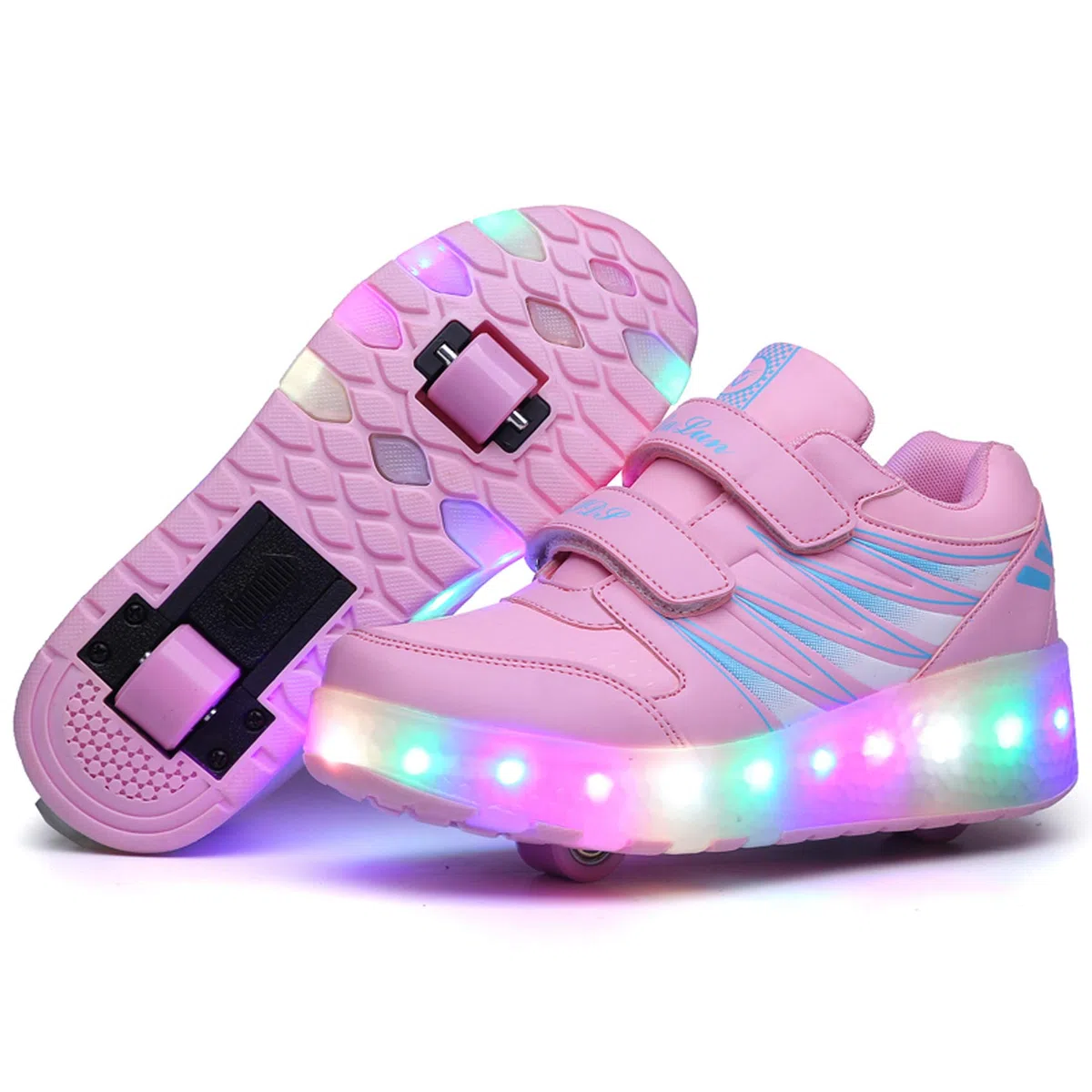 Unisex Bambino Scarpe con Rotelle,Luci LED Pattini a Rotelle Bambina Automatiche Skate Formatori Scarpe Bambino Sportive Ginnastica Lampeggiante Outdoor Multisport Running Sneaker