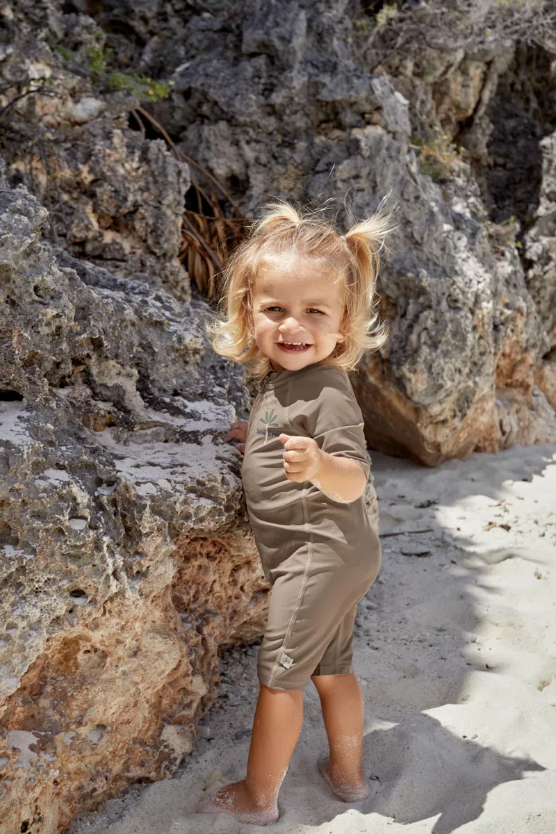 LÄSSIG Costume da bagno unisex a maniche corte