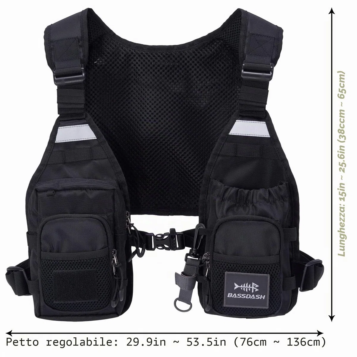 Bassdash FV08 - Gilet da pesca a mosca, ultra leggero, taglia unica
