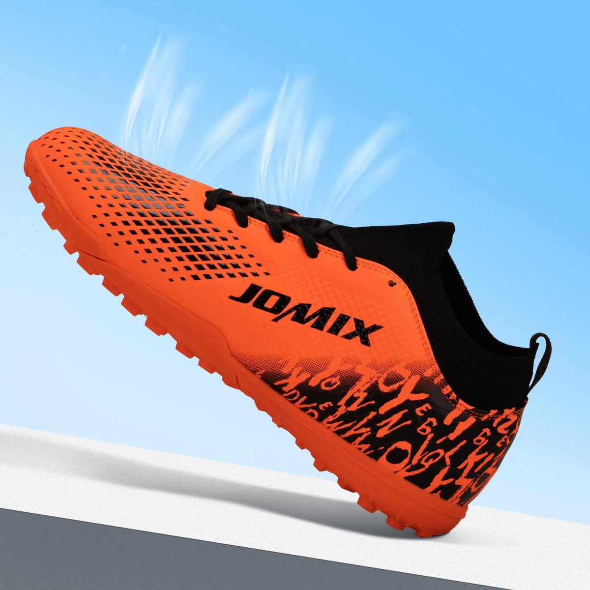 JOMIX Scarpe da Calcetto Calcio Unisex Bambini Ragazzi Adolescenti – Multitacchetti TF per Campi Sintetici ed Erba Artificiale – Leggere Resistenti Antiscivolo WOS250436 (Arancione, 39)