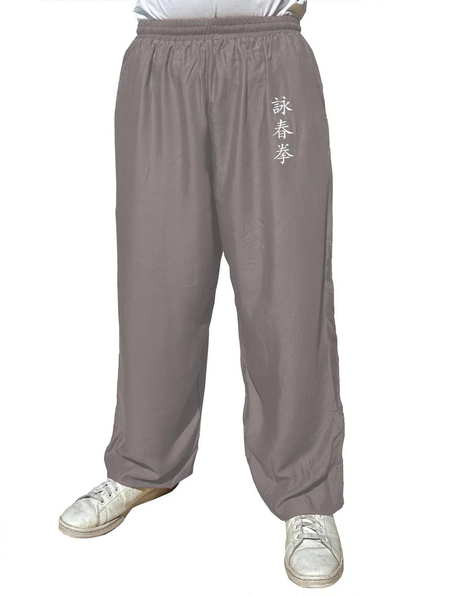 Pantaloni Kung Fu Stile Tai Chi e Wing Chun Pantaloni con Tasche Larghe in Viscosa, V3, M
