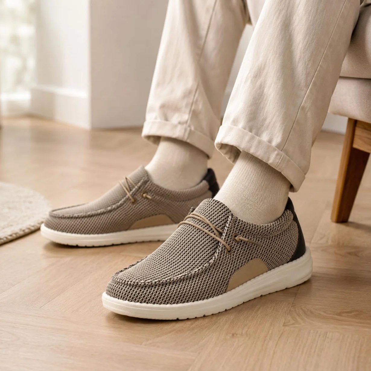 JOMIX Mocassini Uomo Estive Slip on,Scarpe da Barca e da Vela Casual,Calzatura Senza Lacci Sportive,Suola Eva Antiscivolo con Supporto Plantare per Uso Quotidiano