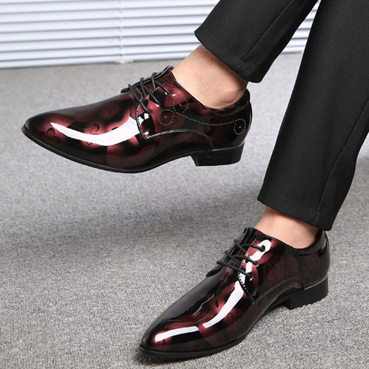 Scarpe Oxford da uomo, in pelle, con lacci, da sposa, da lavoro, da ufficio, 39-48