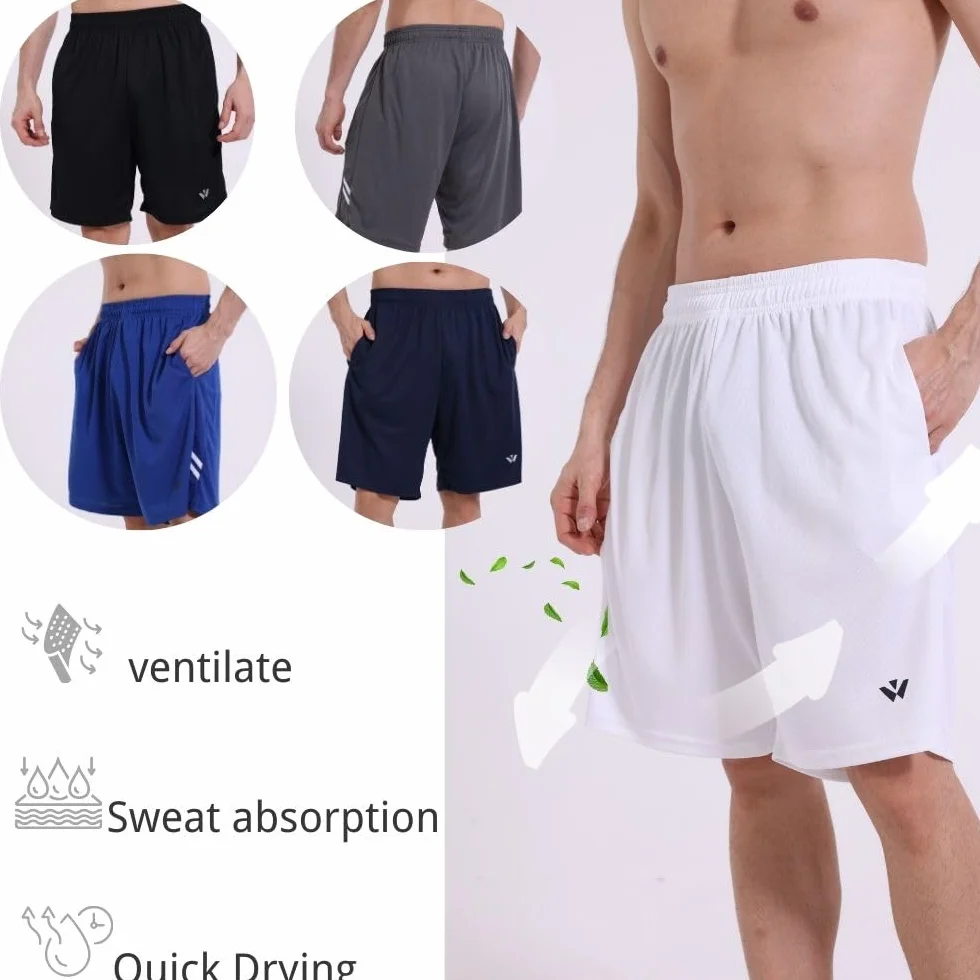 Confezione da 5 pantaloncini sportivi da uomo con tasche ed elastico in vita, pantaloncini da allenamento ad asciugatura rapida da corsa, M