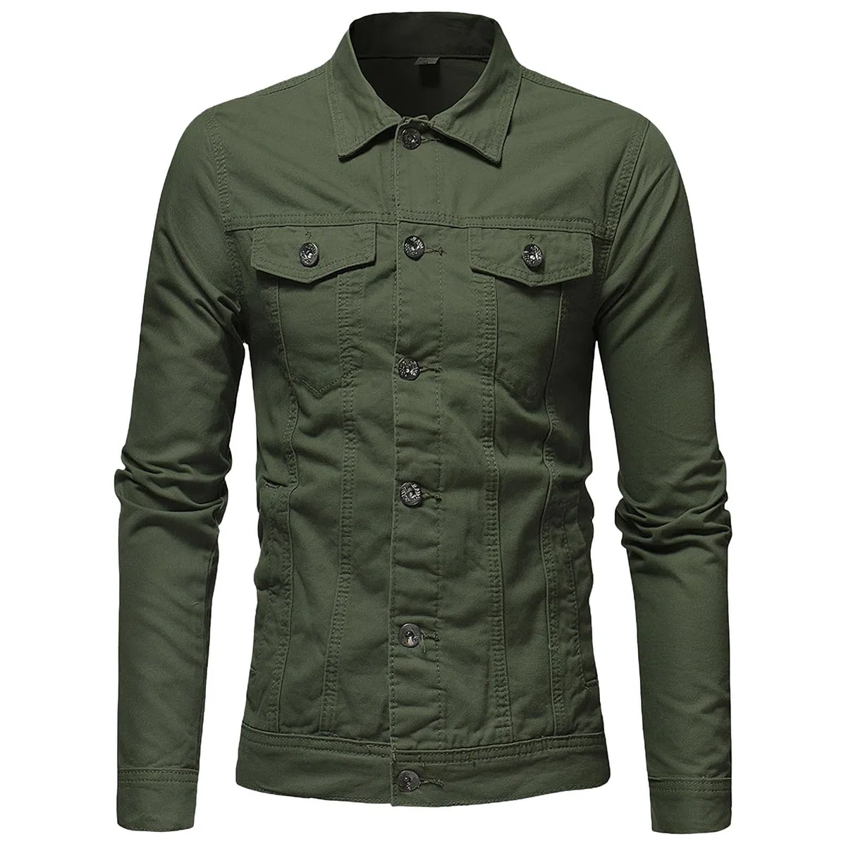 amropi Giacca di Jeans Uomo Giubbotto Casual Denim Giubbino Slim Fit Jacket