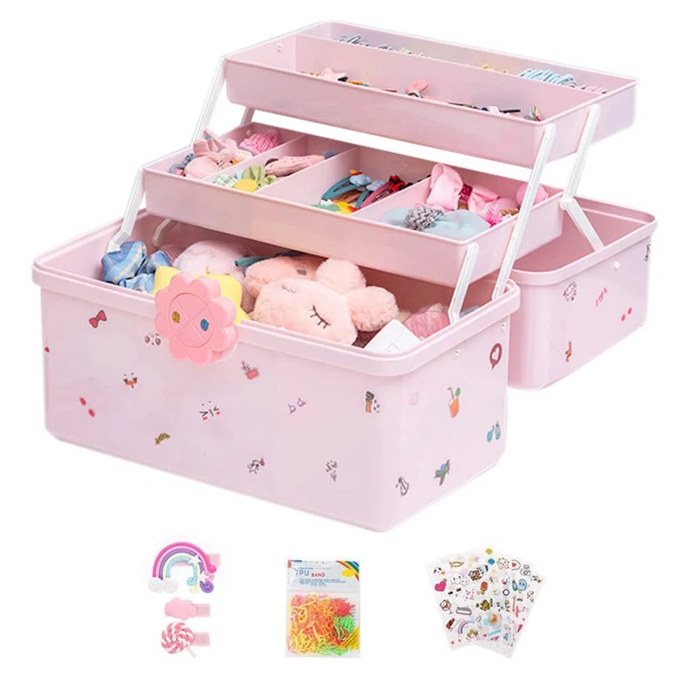 Accessorio per capelli per bambini, scatola per capelli, con corda, fascia elastica per capelli, per la testa, carina ragazza, portagioie M