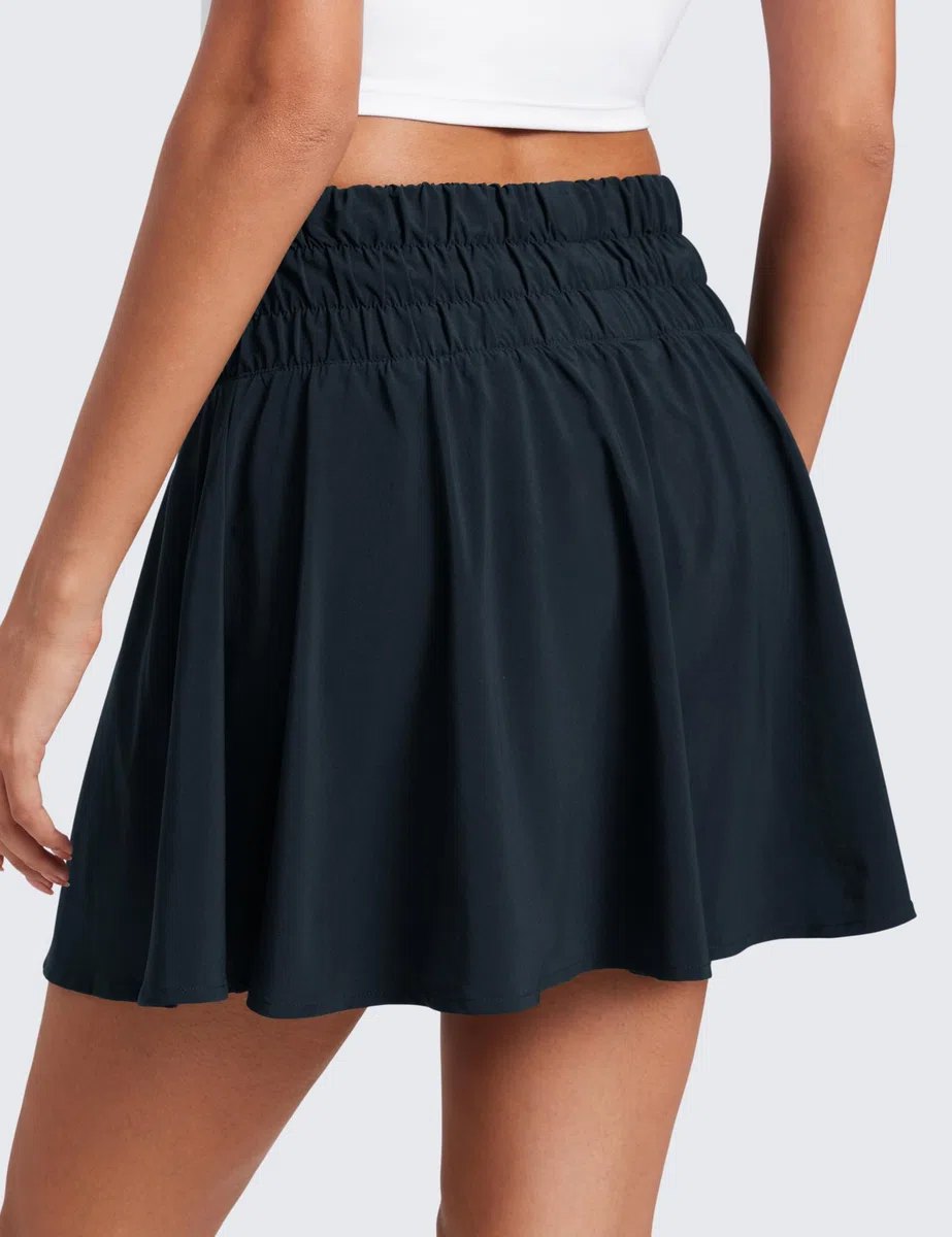 CRZ YOGA Gonne da Tennis fluide a Vita Alta per Donna Skorts da Golf a Pieghe