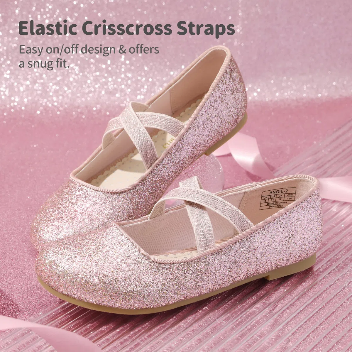 Dream Pairs Bambini Ballerine Ragazze Mary Jane Scarpe Piatte Elegante Principessa Feste Ballerina Infilare Angie-2