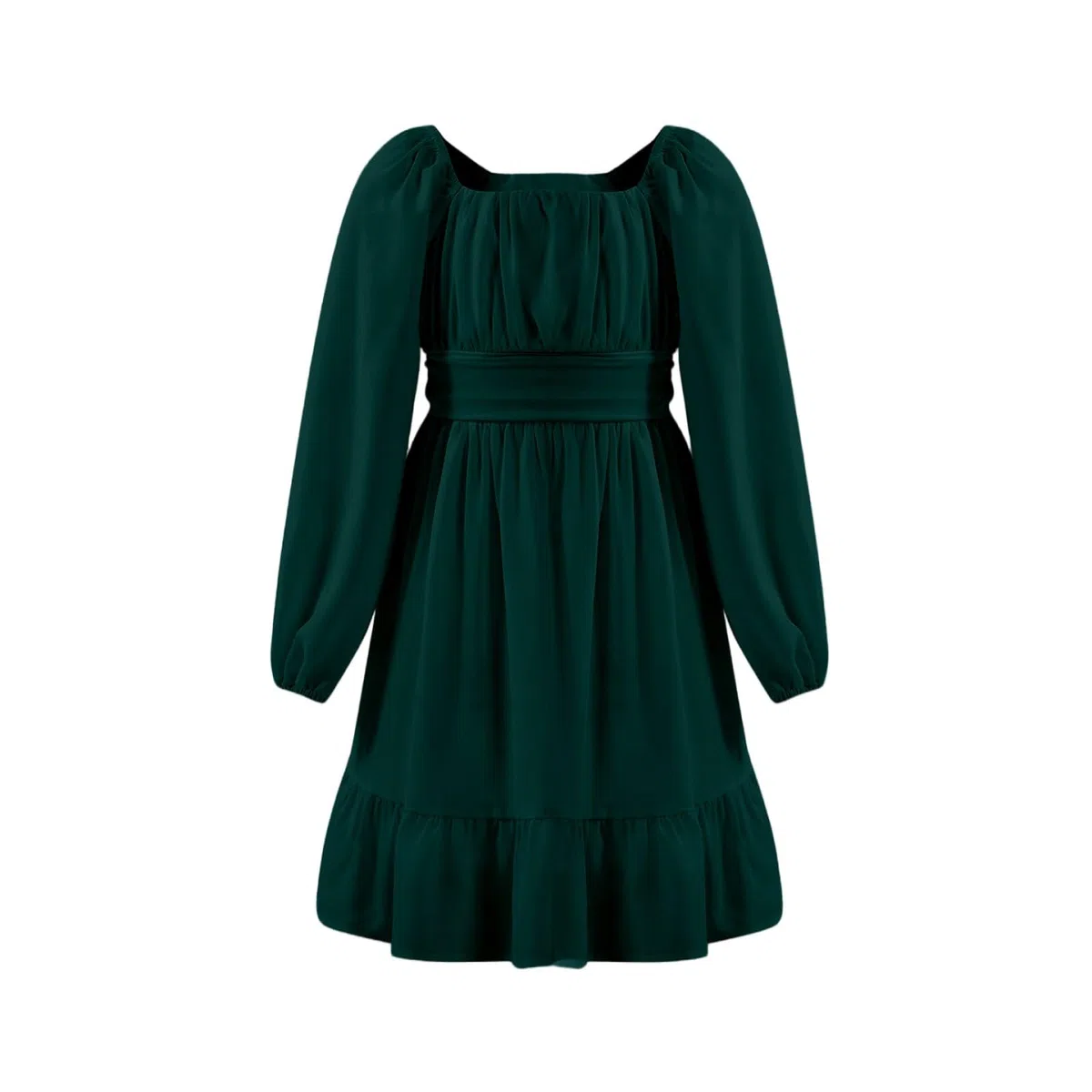 Vestito da festa per ragazze elegante autunno manica lunga cravatta indietro volant principessa matrimonio compleanno vestito bambini tinta unita una linea abiti casual