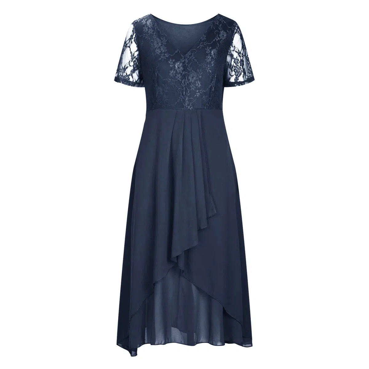 Generico Abiti da da Damigella d'Onore Lunghi Femminili con Scollo a V in Chiffon con Scollo a V in Pizzo da Donna