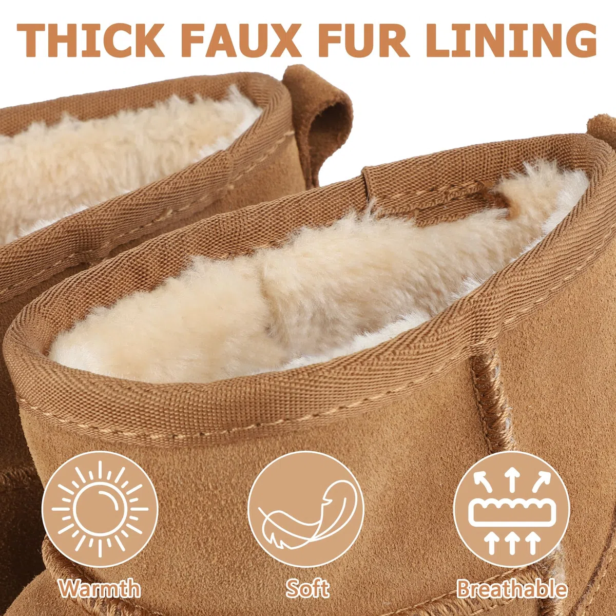 riemot Stivali Donna Classico Stivali Donna Invernali Mini Stivaletti In Vera Pelle Scamosciata Tronchetti Con Fodera In Pelliccia Boots Leggeri Antiscivolo Caldi Scarpe Invernali, 36-42 EU