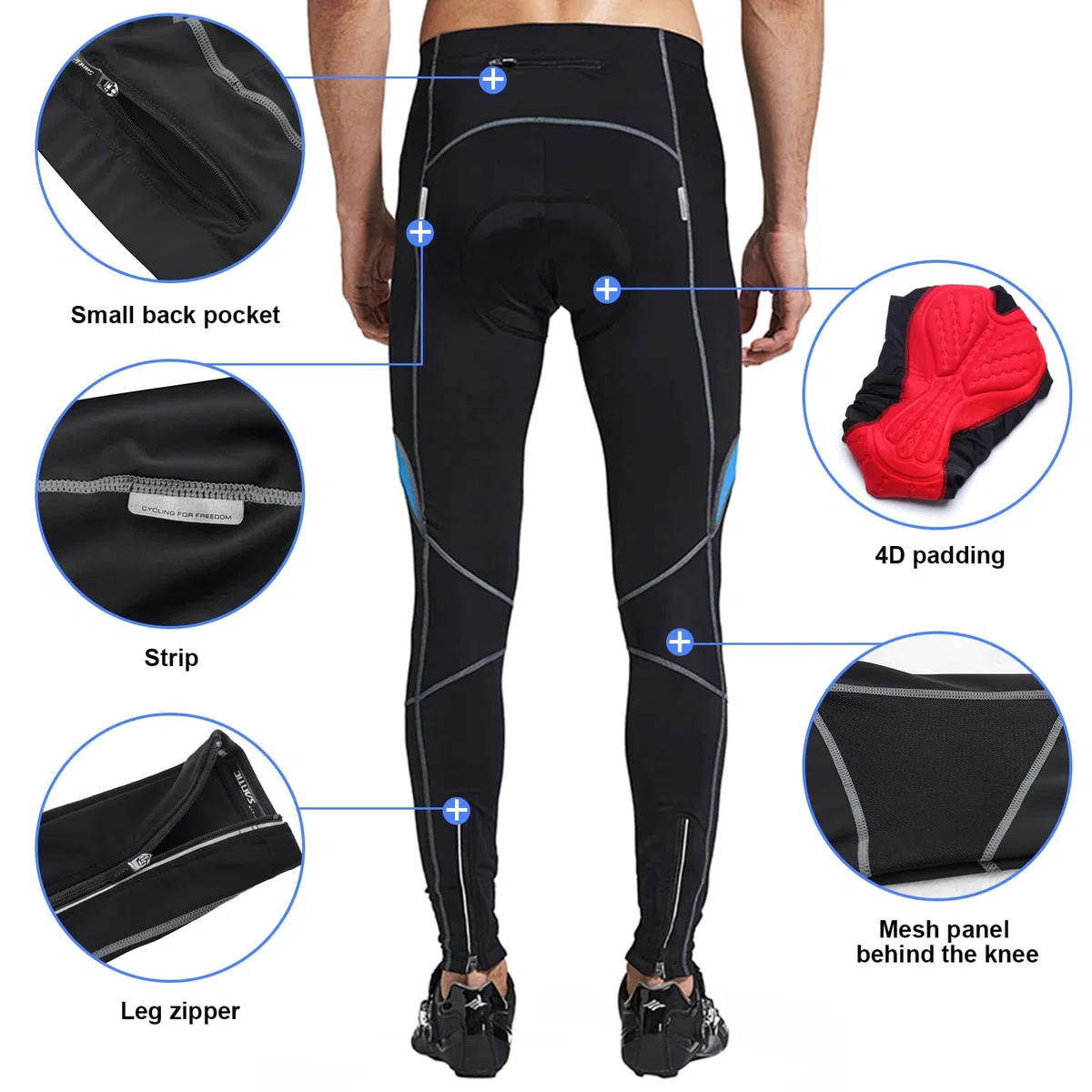 Santic Pantaloni Ciclismo Uomo Lunghi Imbottiti Pantaloni Ciclista Uomo Pantaloni Bici