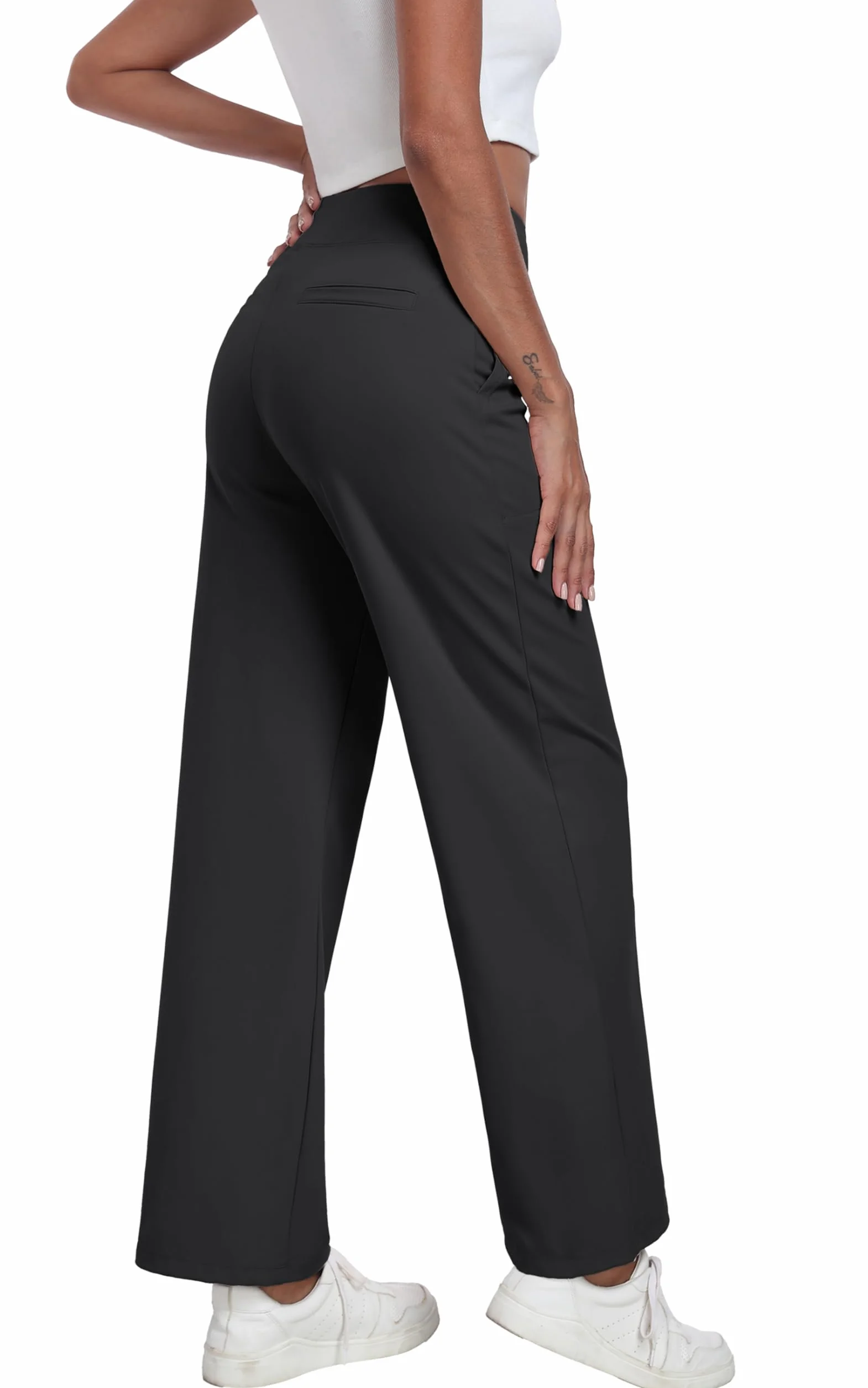 GRECERELLE Palazzo - Pantaloni da donna eleganti, larghi, con tasche