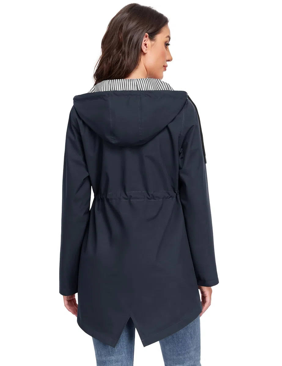 Yuson Girl Cappotto Primaverile Donna Lungo Cappotto Mezza Stagione Leggero Giacca Parka Antivento Elegante Cappotti con Cappuccio Casual Giubbotto per Primavera Estate Autunno