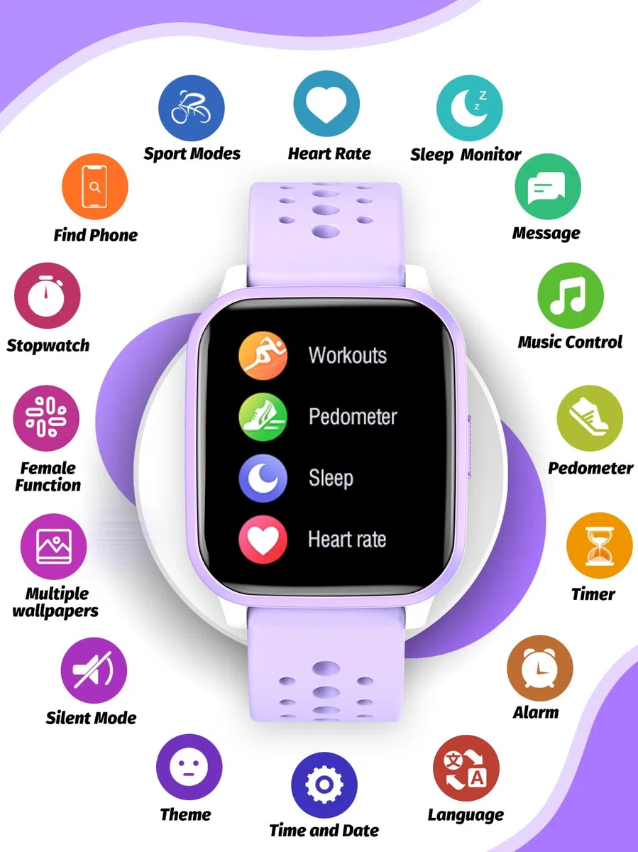 Butele Bambini Smart Watch,Smart Watch per Bambini Watch Regali per 4-16 anni con modalità Sleep Multiple Modalità Sportive Pedometro Regalo di Compleanno per Ragazzi Ragazze