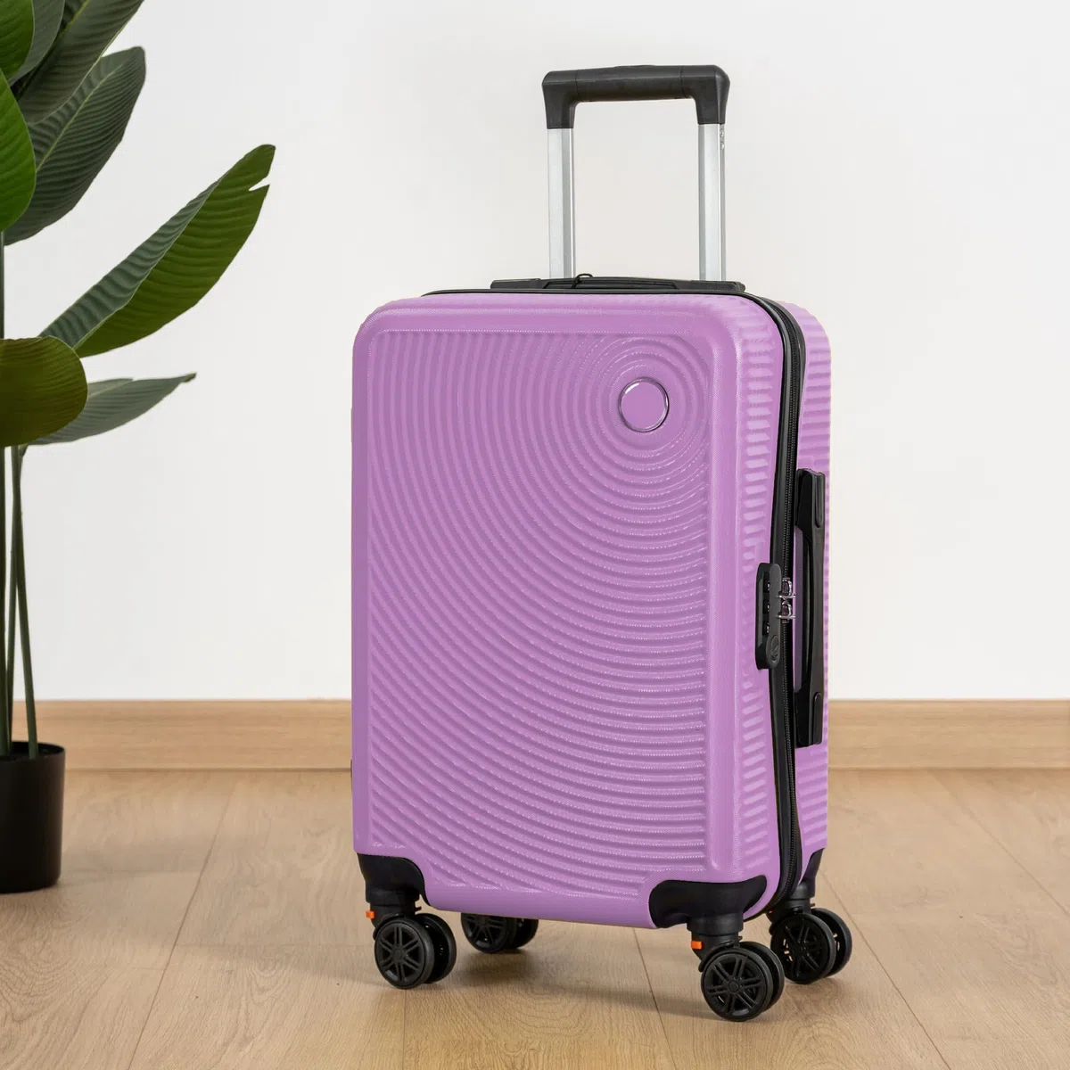IlGruppone Trolley Bagaglio Mano Rigido 54x33x22 Piccolo Ultraleggero Valigia In Abs Con 4 Ruote Rimovibili Manico Chiusura Di Sicurezza Per Compagnie Low Cost Economy Zaino Da Viaggio - Lilla
