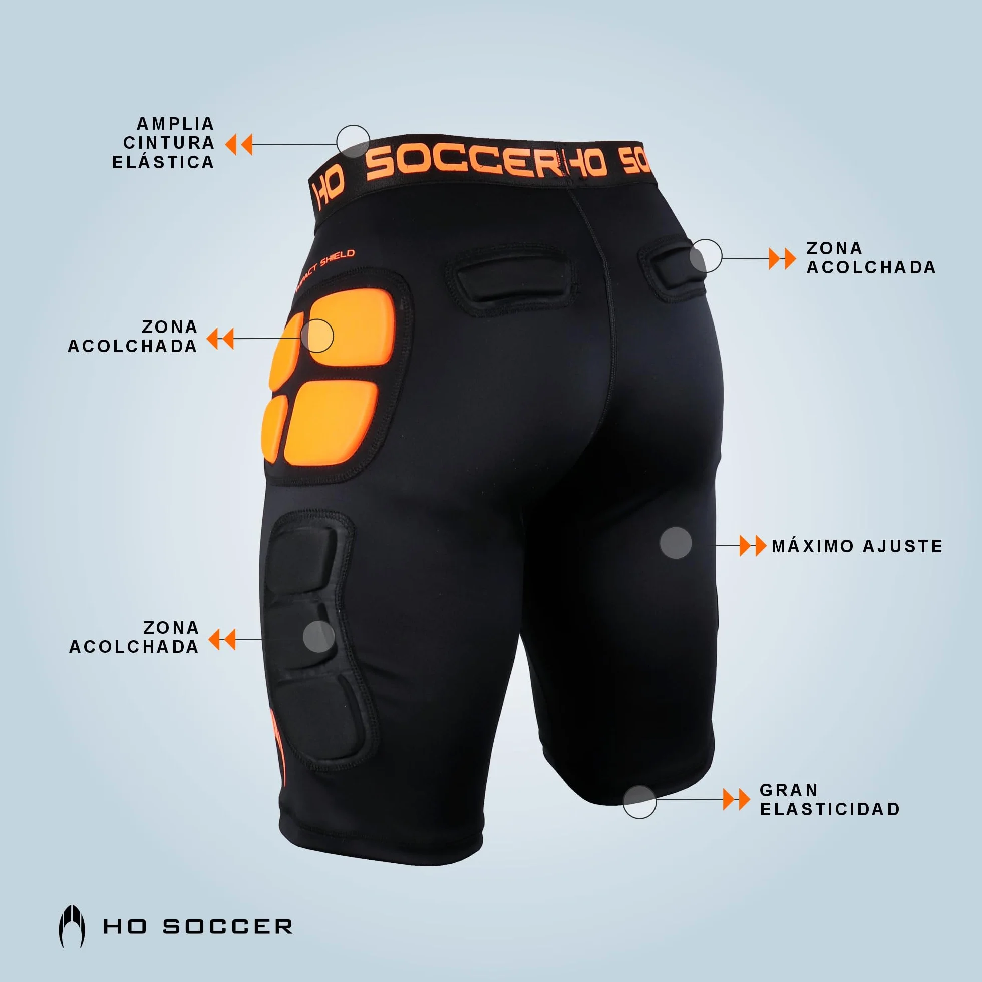 HO Soccer - Short Impact Shield Jr, Pantaloncini da Portiere Unisex - Bambini e Ragazzi