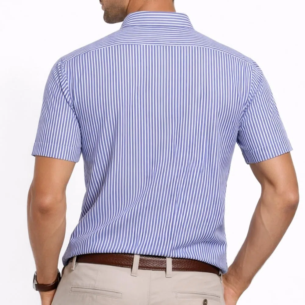 Camicia da Uomo a Maniche Corte in Cotone e Lino 15164