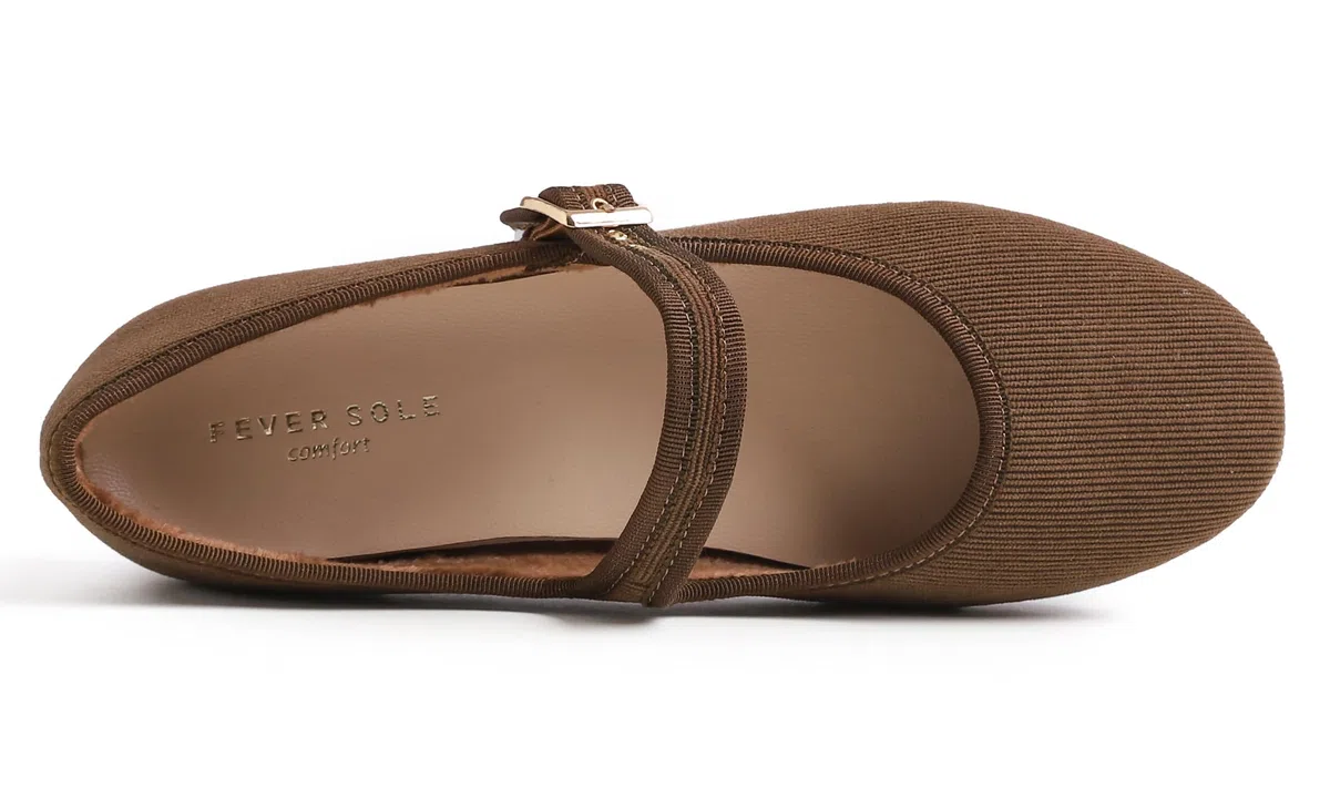 Feversole Women's Soft Cushion Extra Padded Mary Jane Scarpe Basse Classiche da Donna Décolleté Eleganti Mary Jane con Fibbia Morbida Scarpe da Ballo per Balletto per Donna