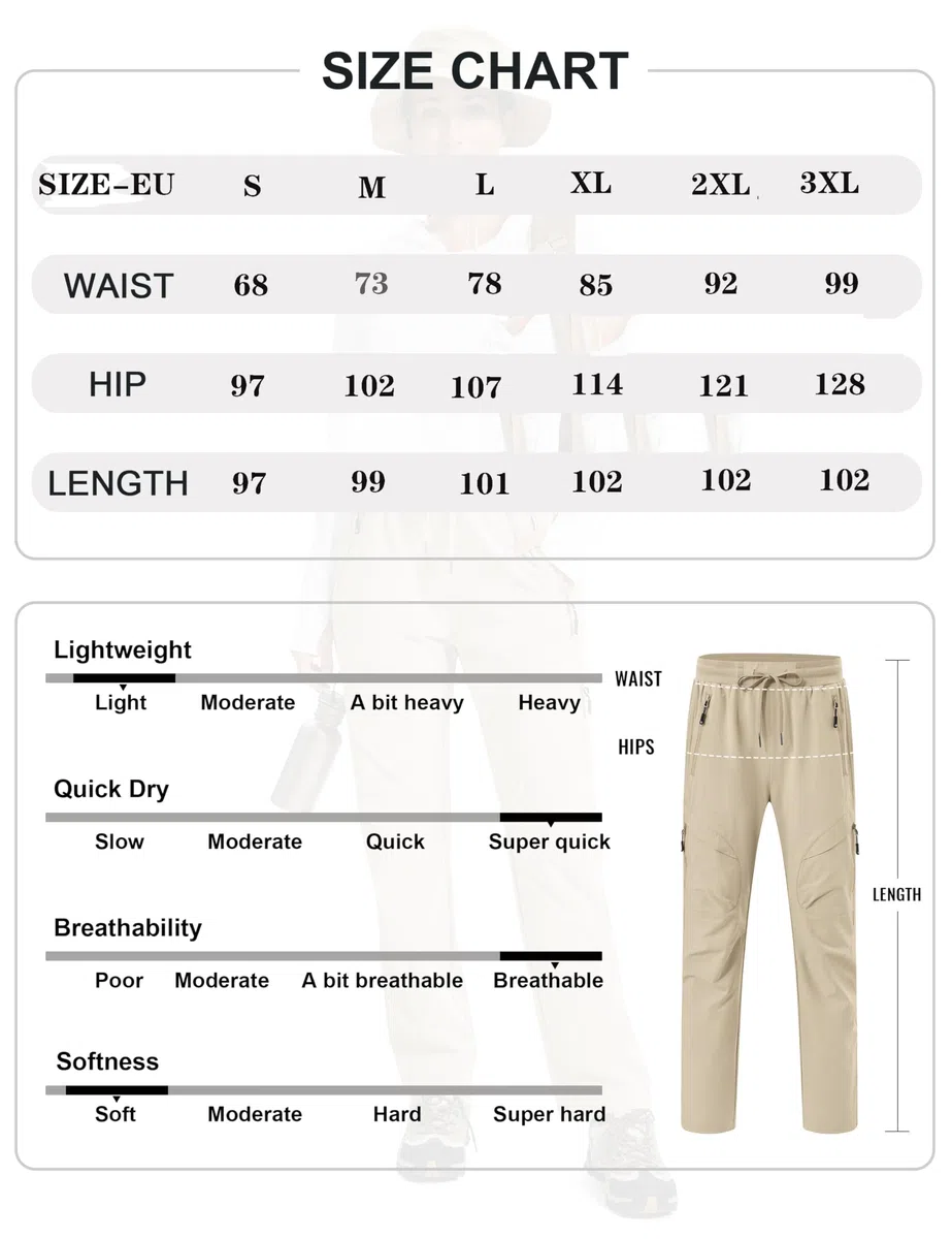 AIRIKE Pantaloni Trekking Donna Pantaloni da Escursionismo Donna Cargo Traspiranti Pantaloni da Montagna UPF 50+ con Cerniera per attività All'aperto