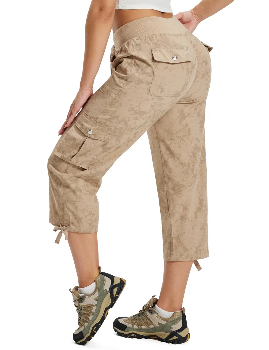 JINSHI Pantaloni Donna Estivi Cargo Pantalone Capri 3/4 Lungo Estivo Sportivo Leggero Lavoro Pant con Tasche
