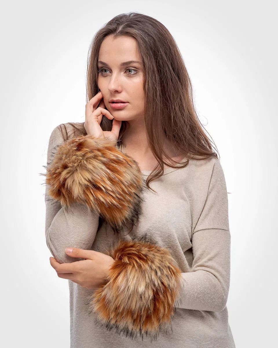 Futrzane Classic Polsini - Manicotti Pelliccia Sintetica Donna - Copripolso Pelo