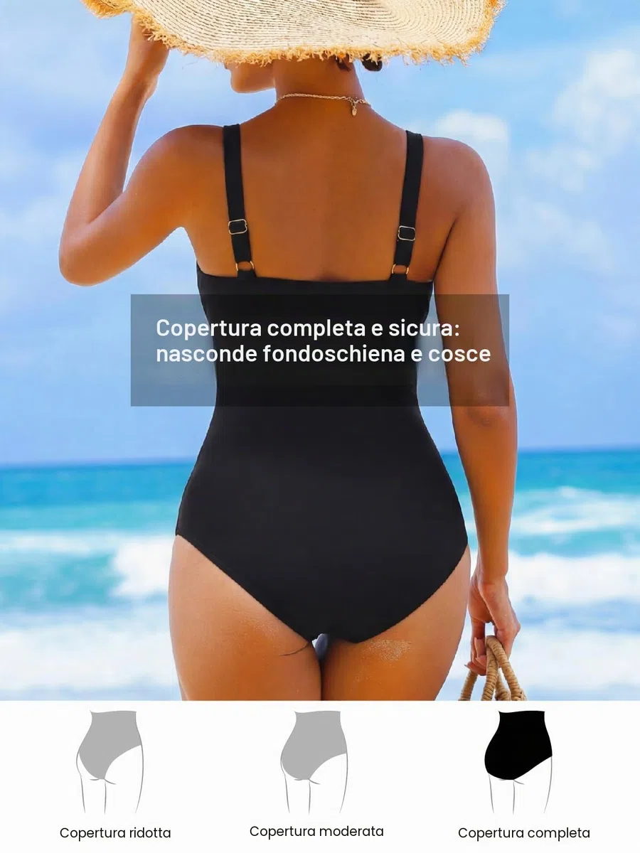 Smismivo Costume da Bagno Intero da Donna con Controllo della Pancia Push up Costume Intero Donna con Halter Imbottito Elegante Curvy Costumi da Bagno Donna Spiaggia Estate Beachwear