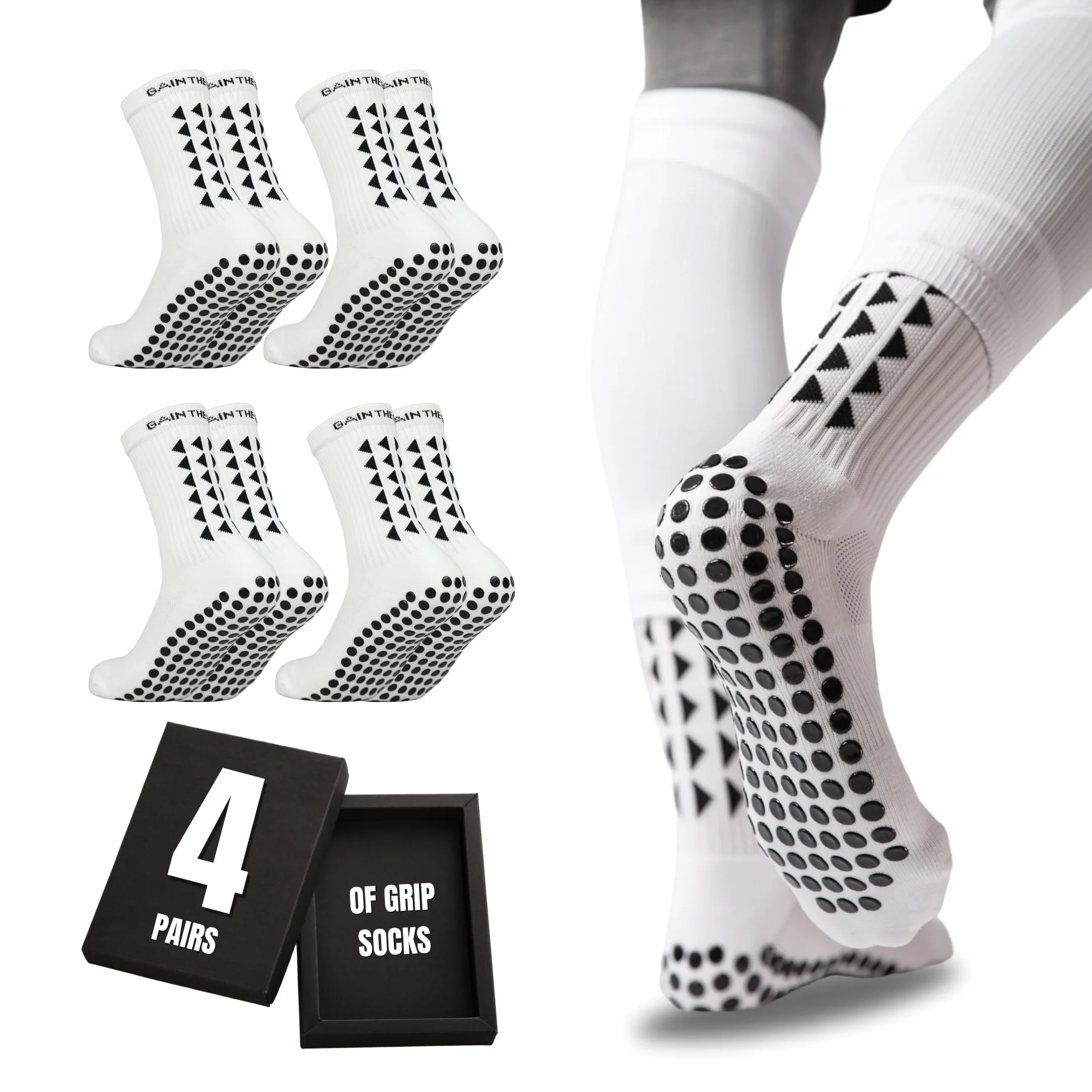 Gain The Edge Calcio Grip Socks - Set - Bianco