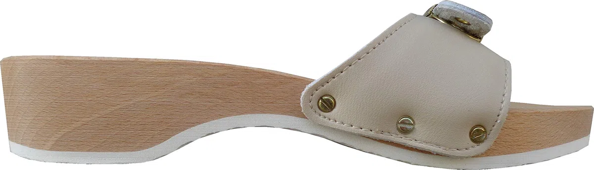 Sanital Light - Zoccolo in Legno Art. 100 - Tomaia Pelle Beige - 41
