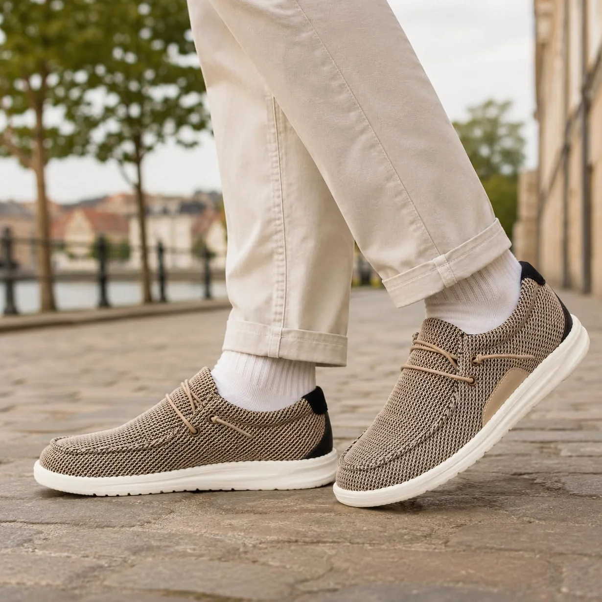 JOMIX Mocassini Uomo Estive Slip on,Scarpe da Barca e da Vela Casual,Calzatura Senza Lacci Sportive,Suola Eva Antiscivolo con Supporto Plantare per Uso Quotidiano