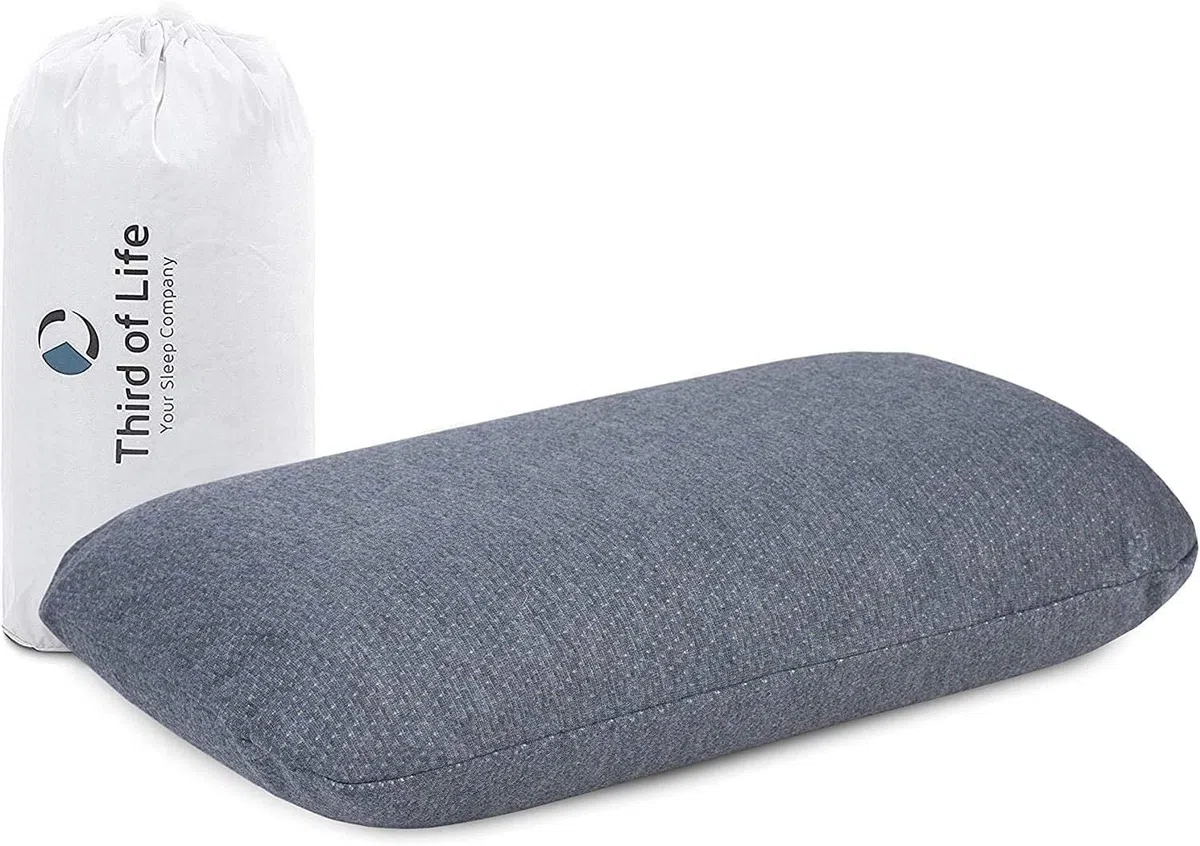 Cuscino da viaggio VOLAR QuickDry, cuscino ergonomico in memory foam per viaggi in aereo e in auto, piccolo cuscino con federa ad asciugatura rapida, cuscino da campeggio e viaggi 40x25 cm