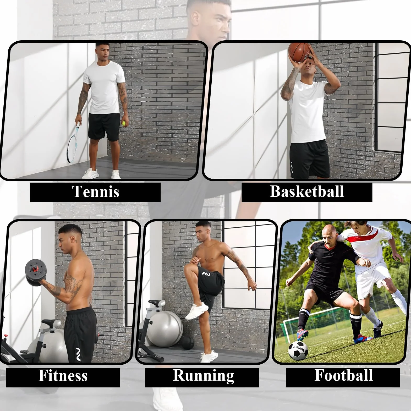 Confezione da 3 Pantaloncini Sportivi da Uomo Asciugatura Rapida Pantaloncini da Corsa e Palestra Pallacanestro Allenamento