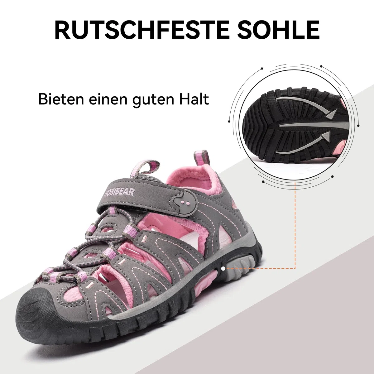 HOBIBEAR Sandali Escursionismo Bambini Ragazzi/Ragazze - Chiusi, Traspiranti & Antiscivolo (Trekking/Spiaggia/Sport)