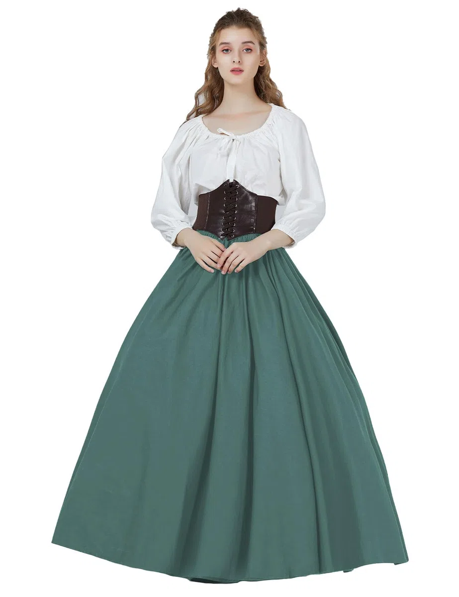 BEAUTELICATE Donna Lunga Cotone Vittoriana Estate Rinascimentale Boemia Gonna Midi Medievale Gypsy Costume