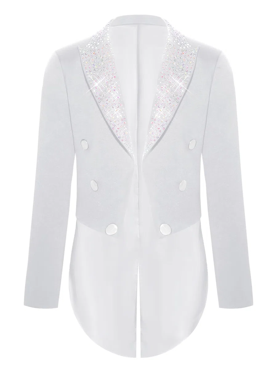 JEATHA Cappotto Elegante per Ragazzo con Strass Blazer Classico Slim Fit Monopetto Giacca Formale da Smoking Tuxedo per Battesimo Compleanno Festa Sera