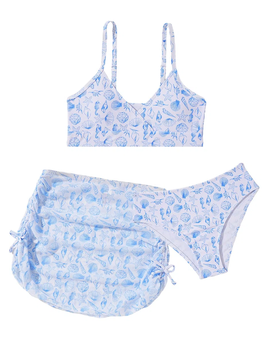 SEAUR Bikini Ragazze 3 Pezzi Costume da Bagno Mode Comodo Abbigliamento da Spiaggia Bambina Costume Tankini Estivo 6-16 Anni