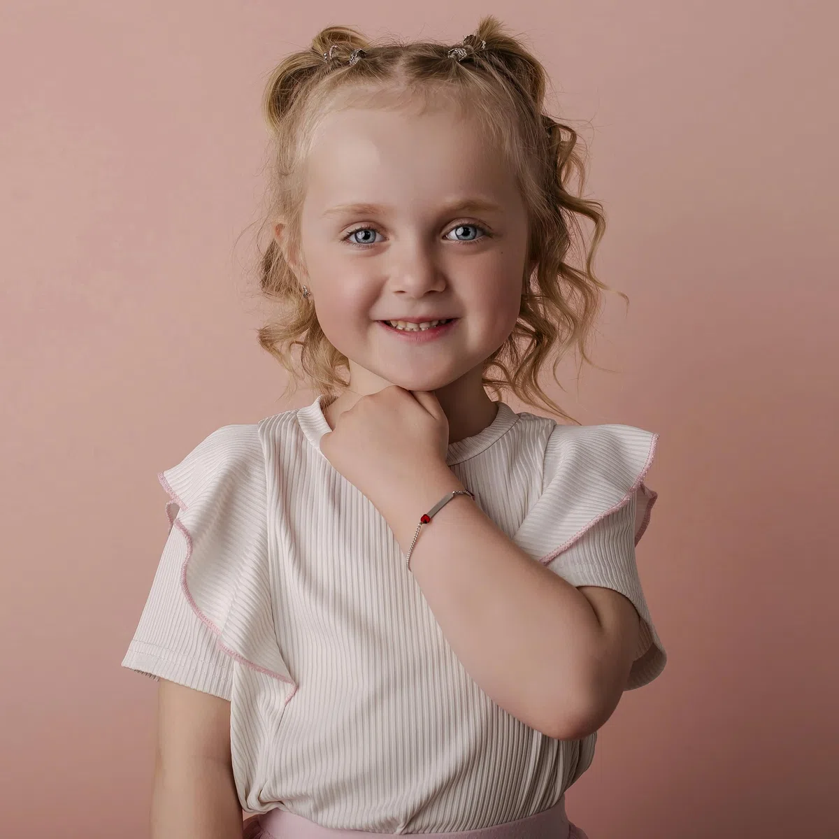 Sakrami Bracciale in Argento 925 Piastrina Incidibile per Bambini con Coccinella Smaltata + Confezione Regalo Personalizzata - Braccialetto per Nascita Comunione o Battesimo