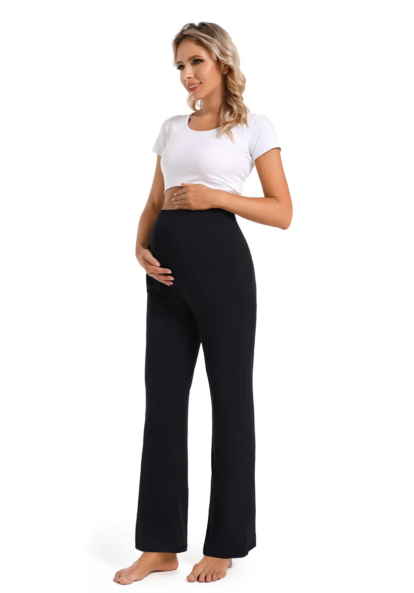 Foucome Pantaloni premaman casual da donna a gamba larga larghi pantaloni comodi pantaloni a palazzo per gravidanza pantaloni da salotto con tasche