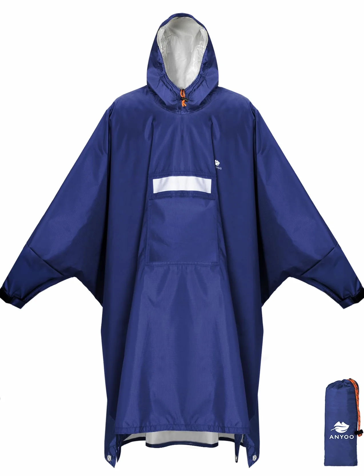 ANYOO Impermeabile Poncho Pioggia Riutilizzabile Multiuso Impermeabile con Cappuccio Packable Telo Riparo a Terra Foglio Ideale per Campeggio all'aperto Pesca Sopravvivenza,Taglia Unica