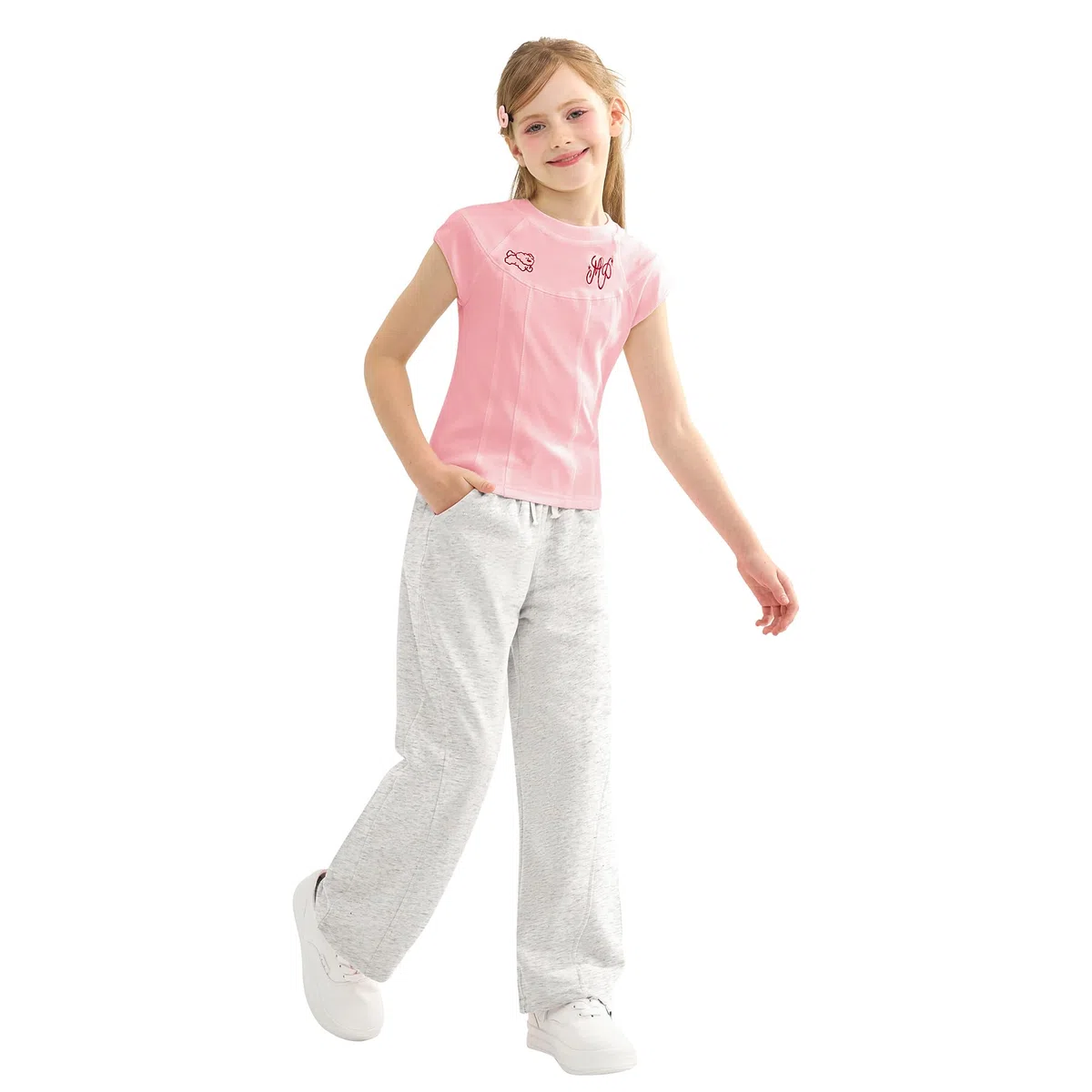Rolanko Pantaloni della Tuta per Ragazze con Vita Elastica, Pantaloni da Jogging Sportivi A vestibilità Ampia per Comfort Casual