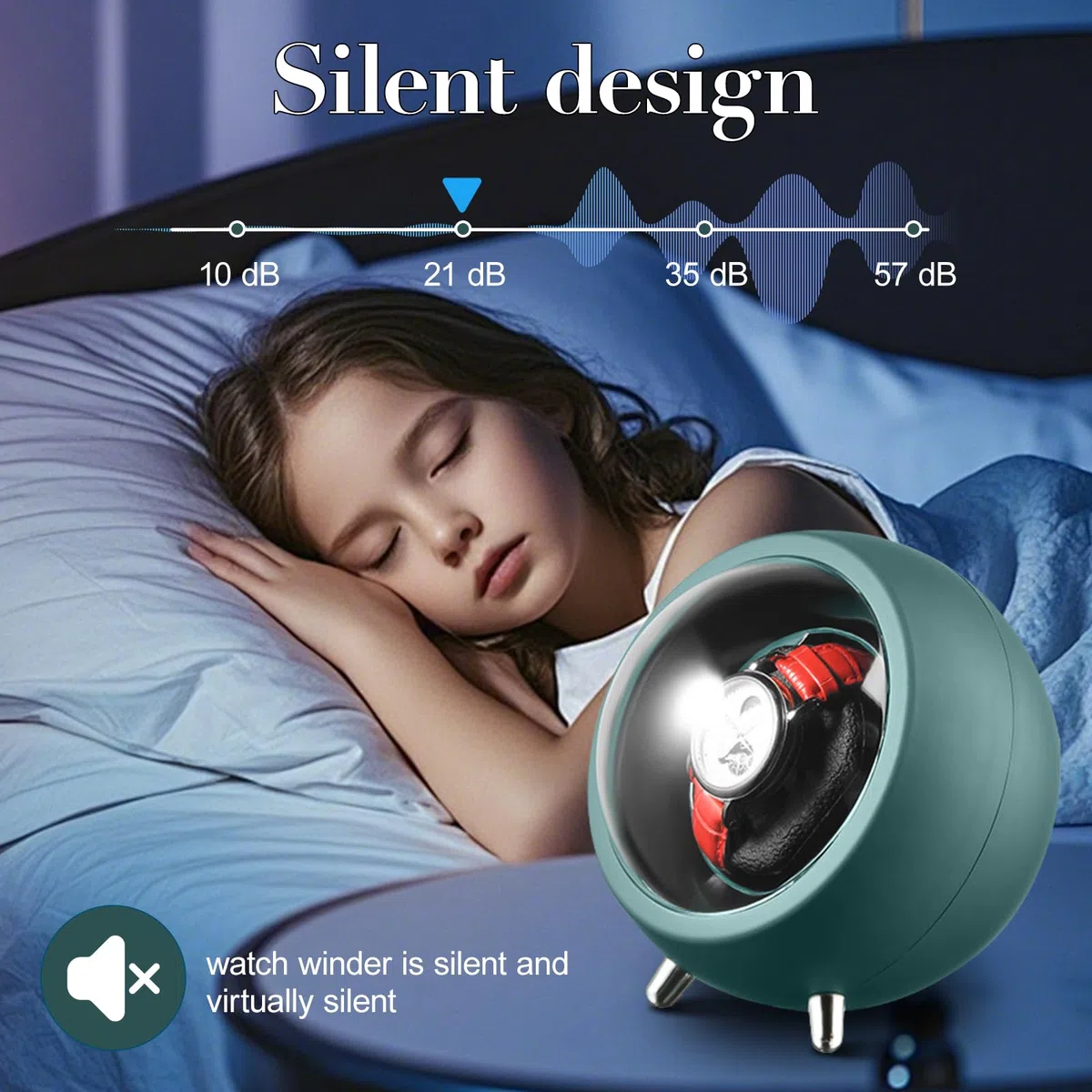 Scatola Del Tempo Per Orologi, Carica Orologi Automatici Con Design Silenzioso E Due Modalità Di Alimentazione, 360° Scatola Del Tempo Con Per Soggiorno E Camera Da Letto (Batterie Non Incluse)