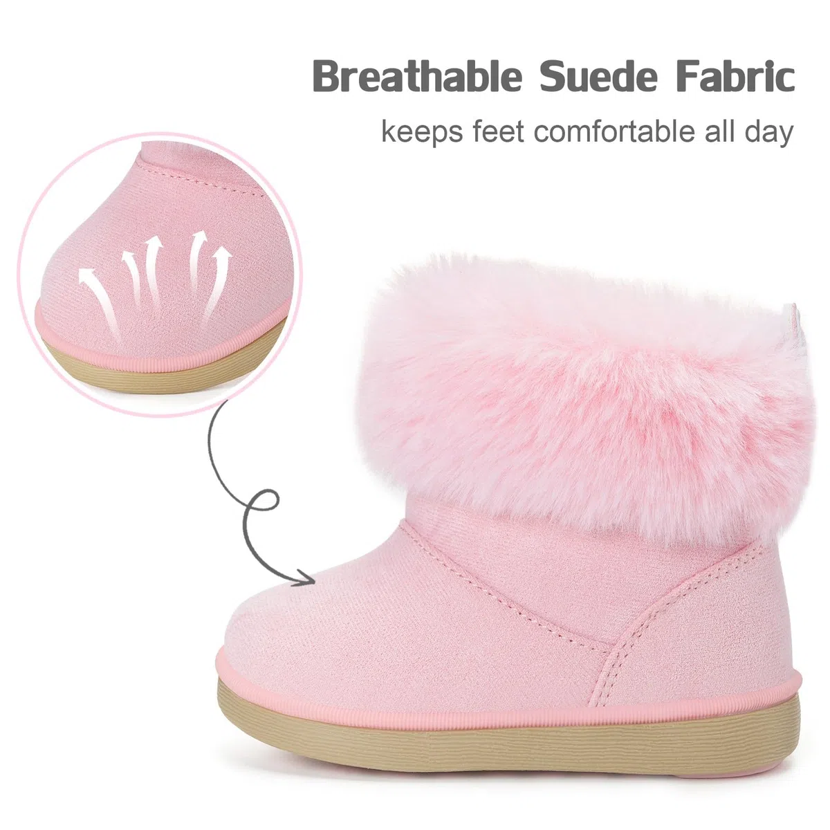 KVbabby Stivali Bambine Stivaletti da Neve Ragazze Caldo Fodera Bambini Stivali da Neve Scarpe da Invernali Antiscivolo Boots All'aperto