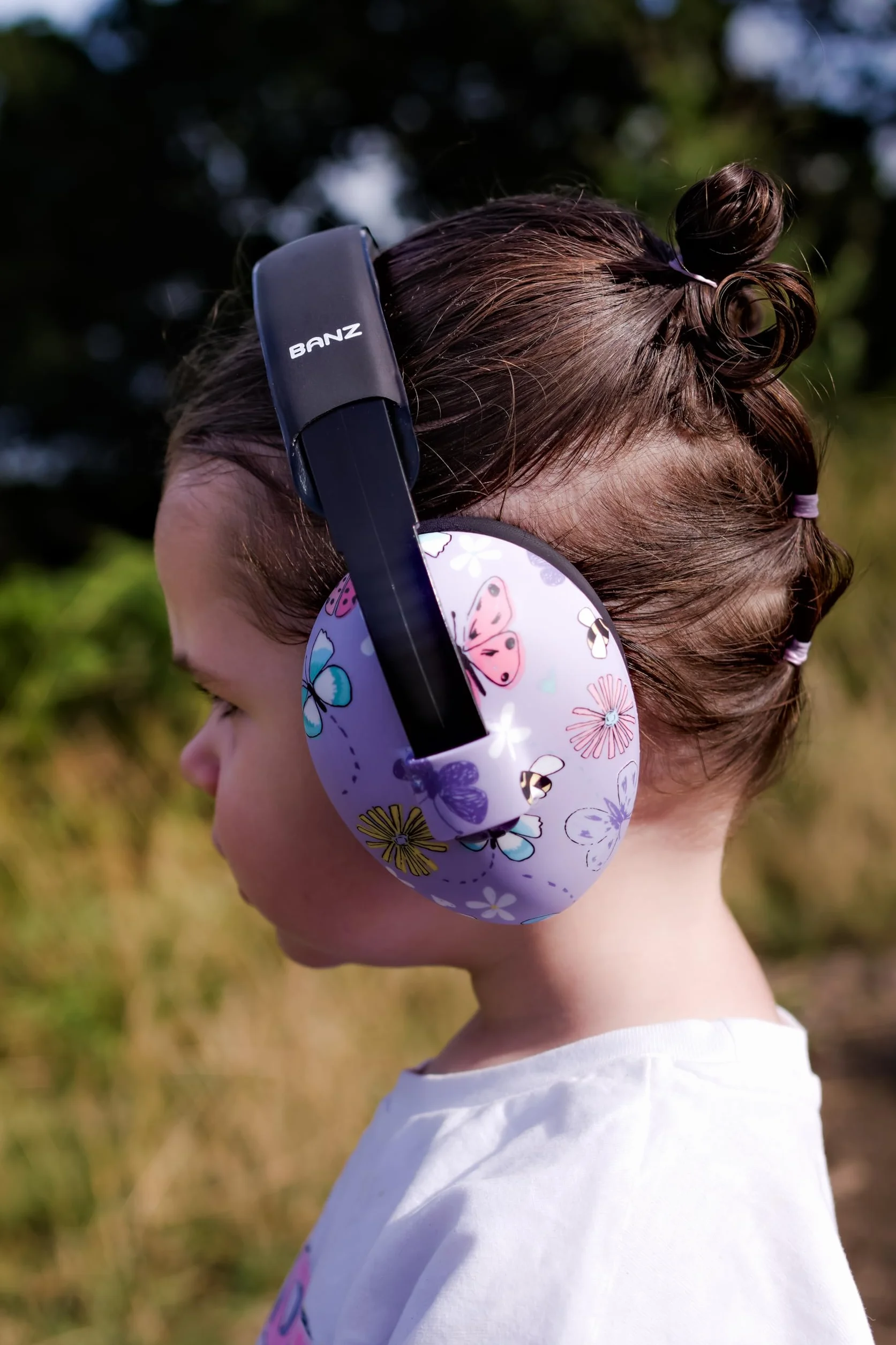 BANZ Paraorecchie morbido e confortevole con protezione apparecchi acustici per neonati e bambini piccolo (Valutazione di riduzione del rumore leader nel settore industriale) 0-2 anni Farfalla