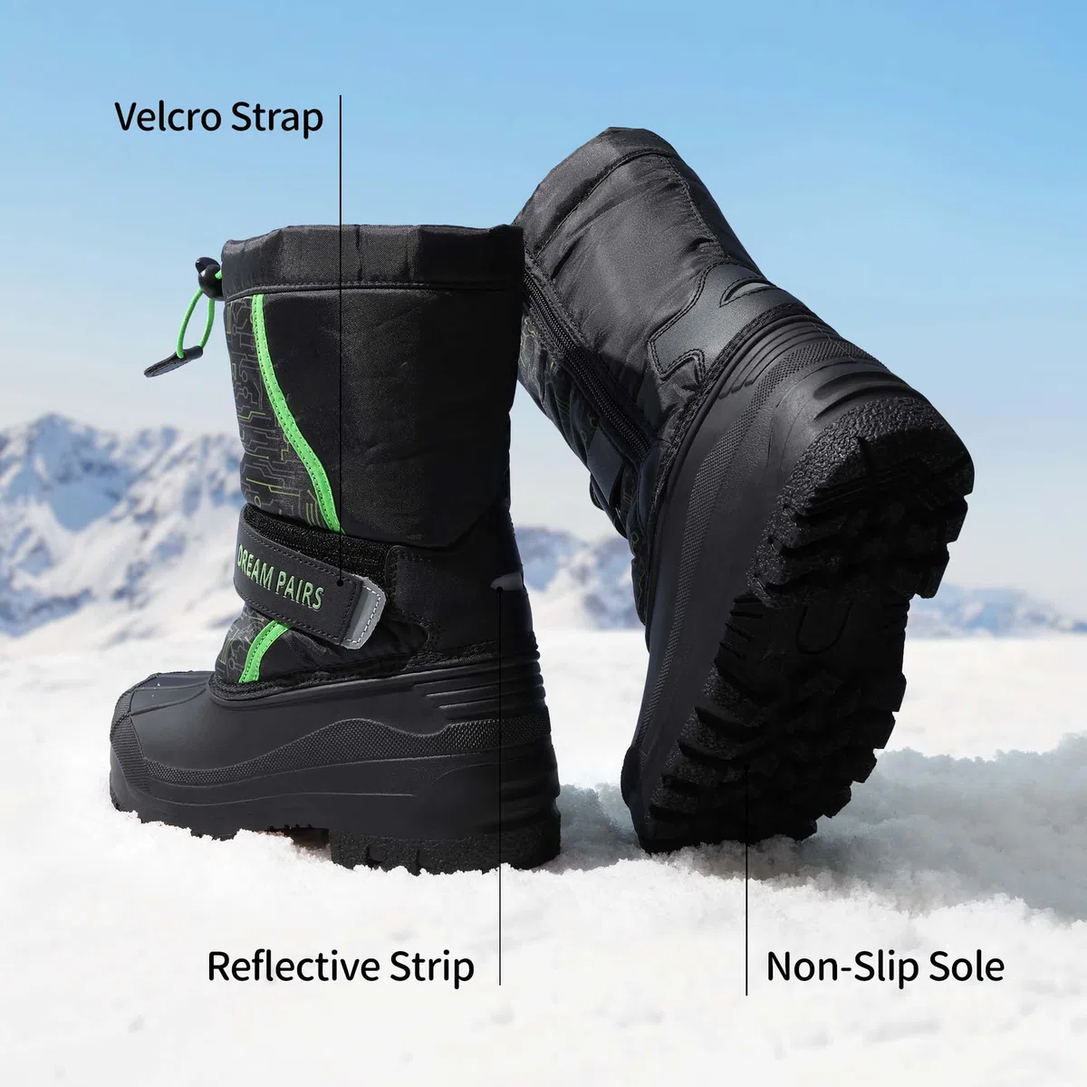 DREAM PAIRS Kids Bambino Bambina Stivali da Neve Impermeabile Invernali Stivali Caldi Foderati in Pelliccia Sintetica per Ragazzi e Ragazze
